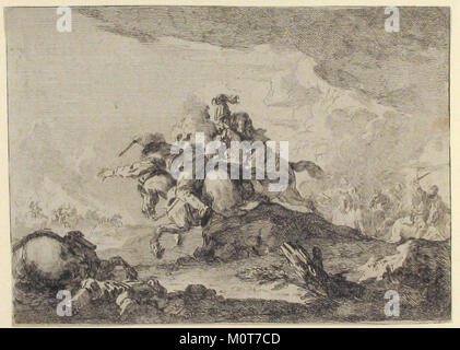 Cette œuvre d'art intitulée « Cavalry charge » de 1970.603.1, hébergée au Metropolitan Museum of Art, représente une scène dynamique de bataille de cavalerie, illustrant l'histoire militaire et la puissance des troupes montées dans la guerre. Banque D'Images