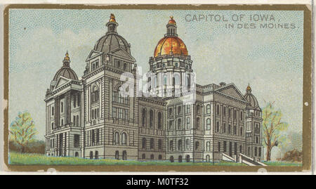 Capitale de l'Iowa de Des Moines, à partir de l'État et les bâtiments du Capitole de l'état (série N14) pour Allen & Ginter cigarette brands rencontré DP834747 Banque D'Images