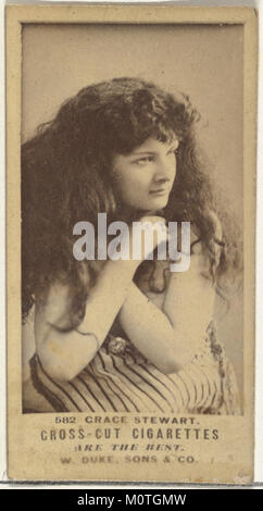 Une carte à collectionner de la série "Actors and Actress" mettant en vedette Grace Stewart, émise par Duke sons & Co en promotion des cigarettes Cross Cut au début du XXe siècle. Banque D'Images