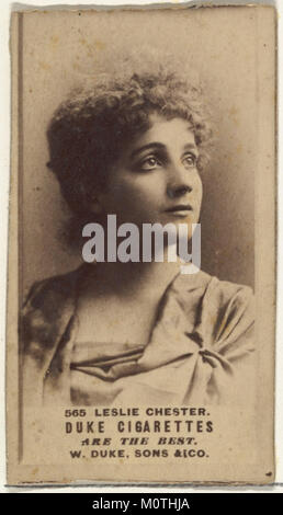Cette carte met en vedette Leslie Chester de la série Actors and Actress, émise par Duke sons & Co au début du XXe siècle dans le cadre d'une promotion de la cigarette. Banque D'Images