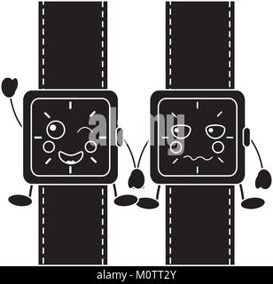 Montre-bracelet kawaii cartoon character Illustration de Vecteur