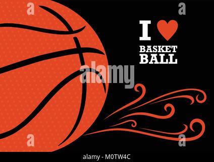 Vector background thème basket-ball. L'image stylisée d'un ballon de basket-ball Illustration de Vecteur