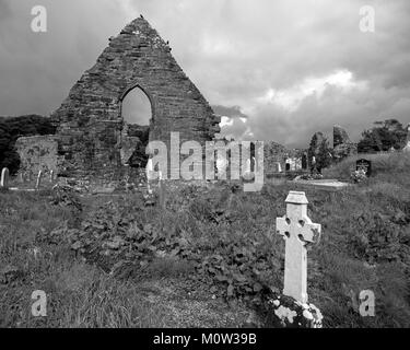 Ruines d'un couvent Fransiscan de Donegal, Irlande 1474. Banque D'Images