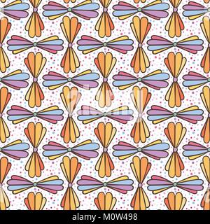 Arrière-plan transparent, vector pattern avec motif floral simple doodles. Fleurs caricature Illustration de Vecteur