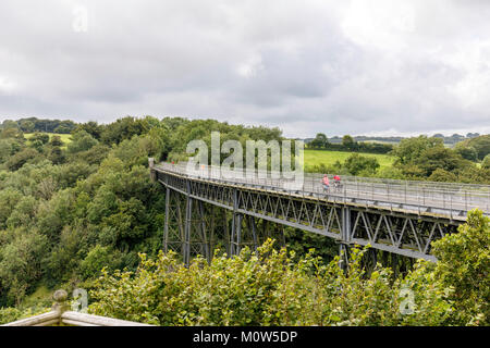 Meldon Viaduct de fer. Une fois viaduc ferroviaire , maintenant la piste cyclable en granit. L'un des deux seuls du genre construit au Royaume-Uni. Banque D'Images