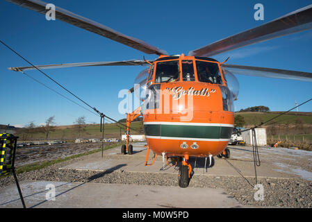 Erickson Air Crane à Drumuir site ferme éolienne près de Keith dans Moray. Banque D'Images