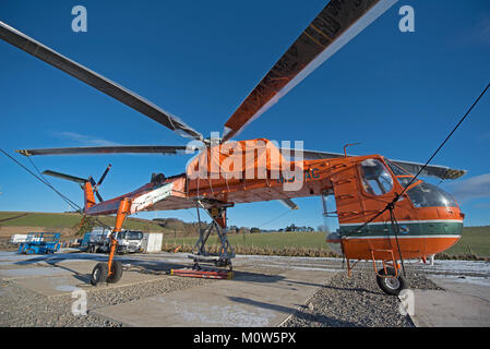 Erickson Air Crane à Drumuir site ferme éolienne près de Keith dans Moray. Banque D'Images