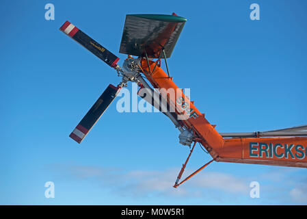 Erickson Air Crane à Drumuir site ferme éolienne près de Keith dans Moray. Banque D'Images