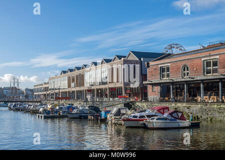 Narrow Quay Bristol Harbour Waterfront Banque D'Images