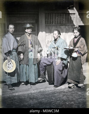 C. Années 1860, JAPON - prendre le thé dans une maison de thé Banque D'Images