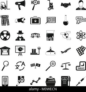 Icons set scolaire, le style simple Illustration de Vecteur