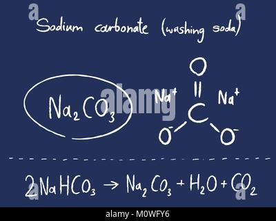 Carbonate de sodium (soude) - leçon de chimie. L'enseignement des sciences. Illustration de Vecteur