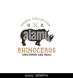 Logo rhino wild animal modèle. Stock vector isolated Illustration de Vecteur