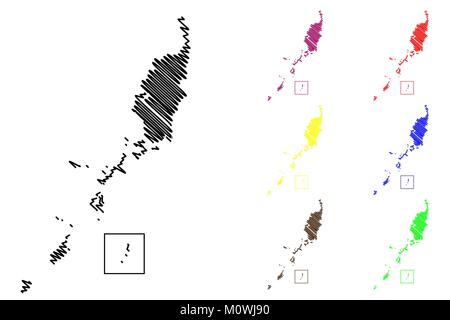 Palaos map vector illustration, scribble sketch République des Palaos Illustration de Vecteur