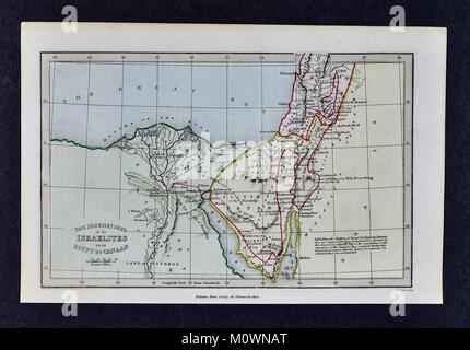 1799 Bible Tract Society Site - Voyage des Israélites de l'Egypte à Canaan Banque D'Images