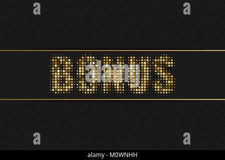 Demi-teinte or Bonus enseigne publicitaire avec motif géométrique pour votre conception Illustration de Vecteur