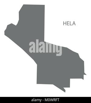 Carte Hela de la Papouasie-Nouvelle-Guinée gris illustration forme silhouette Illustration de Vecteur