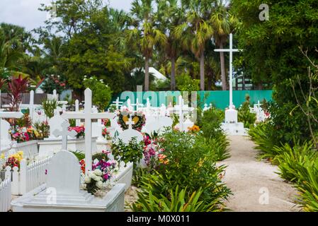 French West Indies,St-Barthelemy,Lorient,cimetière traditionnel Banque D'Images