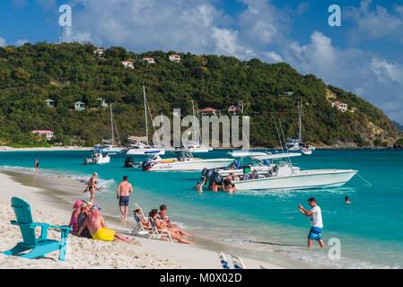 Îles Vierges Britanniques Jost Van Dyke,blanc,blanc,Bay Bay Beach Banque D'Images