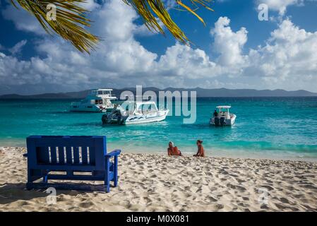 Îles Vierges Britanniques Jost Van Dyke,blanc,blanc,Bay Bay Beach Banque D'Images