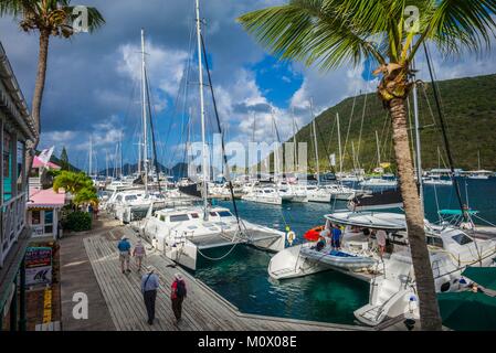 Îles Vierges britanniques, Tortola, Sopers Hole,marina et yachts Banque D'Images