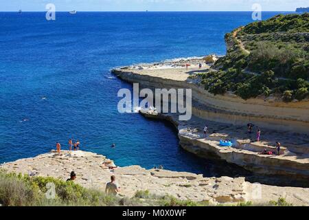 Malte Marsaxlokk,piscine,St Peter's Banque D'Images