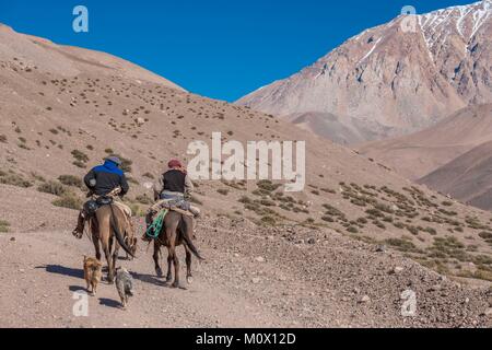 L'Argentine, la Province de San Juan, Barreal, Rio de los Patos Valley, où le général San-Martin, commandant en chef de l'armée des Andes commence de Mendoza cr Banque D'Images