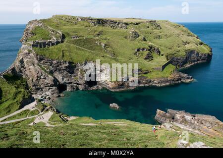 United Kingdom, Cornwall, Tintagel Tintagel,Island,légendes Arthuriennes Banque D'Images