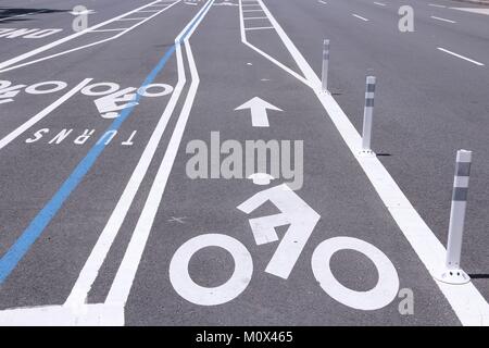 Chemin de randonnée à vélo dans la ville de Washington, D.C., aux États-Unis. Bike Lane. Banque D'Images
