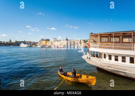 La Suède, Stockholm, Sweden district,Quai Sodra Blasieholmskajen,vue sur la vieille ville Gamla stan Banque D'Images