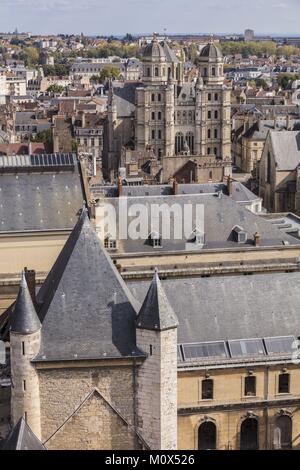 France, Côte d'Or,Dijon,église Saint Michel vue de la Tour Philippe le Bon du Palais des Ducs de Bourgogne Banque D'Images