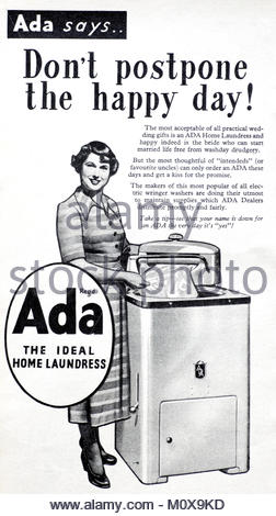 Essoreuse électrique Ada-vintage advertising 1951 Banque D'Images