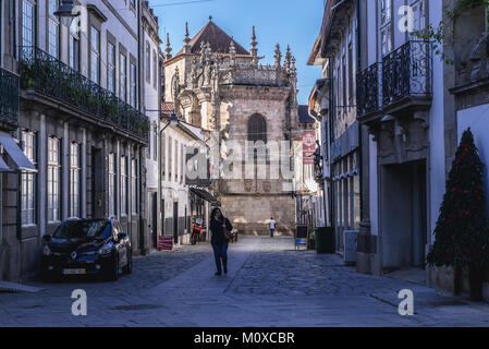 Cathédrale de Braga, l'une des plus anciennes villes du Portugal, situé dans la ville historique de la province du Minho, Portugal Banque D'Images