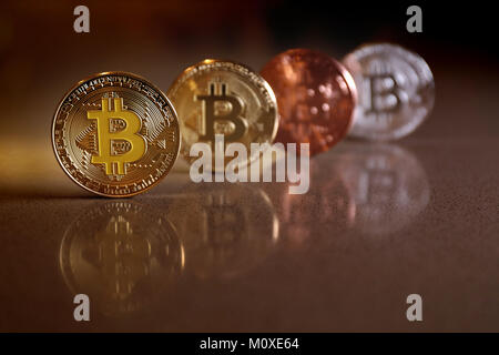 Pic montre : "coins" Bitcoin - représentation de la pièce cryptocurrency pièces souvenirs Bitcoin Banque D'Images