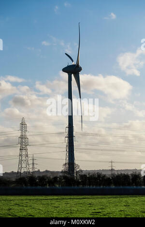 Éoliennes dans la campagne du South Gloucestershire Banque D'Images