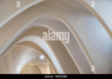 La chambre mansardée de la Casa Batllo à Barcelone Banque D'Images