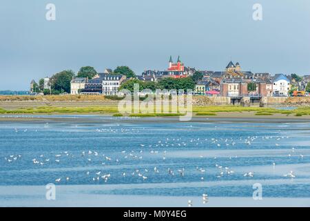 France,Somme,Baie de Somme,Le Crotoy à marée basse Banque D'Images