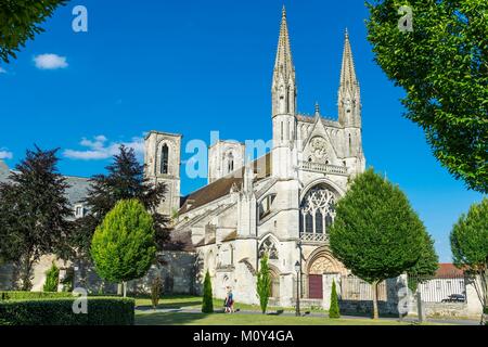 La France, Aisne, Laon, la ville haute, Saint-Martin de Laon église de l'abbaye fondée au xiie siècle Banque D'Images