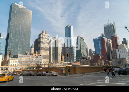 Développement sur le côté ouest de Manhattan, autour du Lincoln Tunnel, dimanche à New York, le 21 janvier 2018. (Â© Richard B. Levine) Banque D'Images