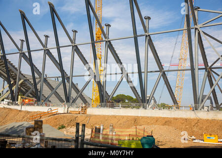 Le Gouvernement de la Nouvelle-Galles du Sud est la construction de nouveaux siège 30000 Western Sydney stadium sur le site de l'ancienne piscine de Parramatta, Sydney, Australie Banque D'Images