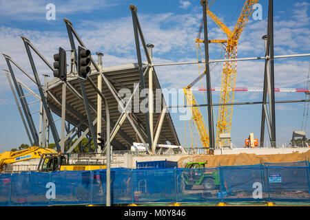 Le Gouvernement de la Nouvelle-Galles du Sud est la construction de nouveaux siège 30000 Western Sydney stadium sur le site de l'ancienne piscine de Parramatta, Sydney, Australie Banque D'Images