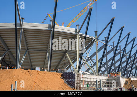 Le Gouvernement de la Nouvelle-Galles du Sud est la construction de nouveaux siège 30000 Western Sydney stadium sur le site de l'ancienne piscine de Parramatta, Sydney, Australie Banque D'Images