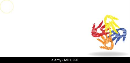 Logo Love mains imprimer vector Illustration de Vecteur
