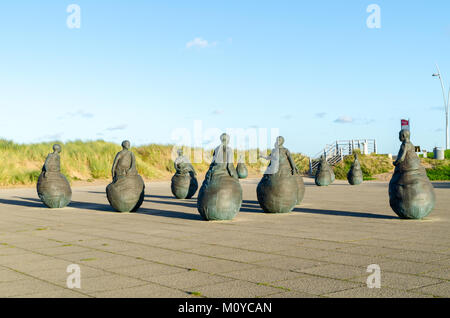 Morceau de conversation par Juan Manoz, Littlehaven Beach, South Shields Banque D'Images