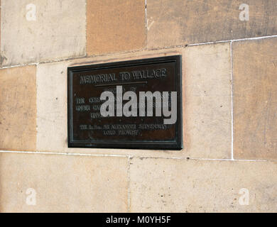 Wallace monument à la plaque de bronze du château d''Édimbourg en Écosse Banque D'Images