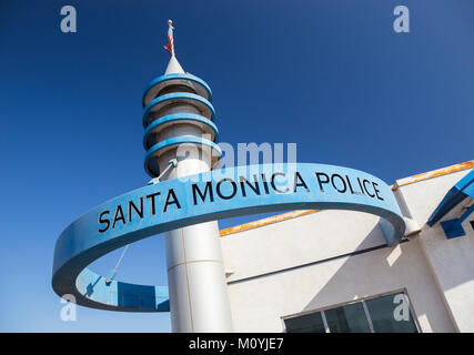 La police de Santa Monica Pier sous-station, California, United States Banque D'Images