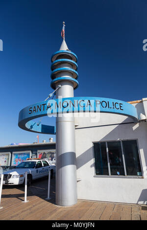 La police de Santa Monica Pier sous-station, California, United States Banque D'Images