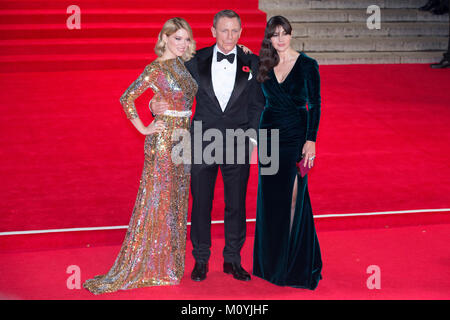 Londres, Royaume-Uni, 26 octobre 2015, Lea Seydoux, Daniel Craig, Monica Bellucci, première mondiale de 'Stinger' au Royal Albert Hall. Mariusz Goslicki/Alamy Banque D'Images