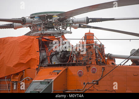 Erickson Air Crane à Drumuir site ferme éolienne près de Keith dans Moray. Banque D'Images