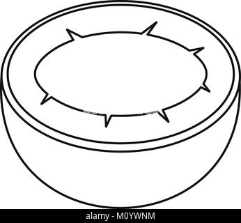 La moitié de l'icône de style du contour, de noix de coco Illustration de Vecteur